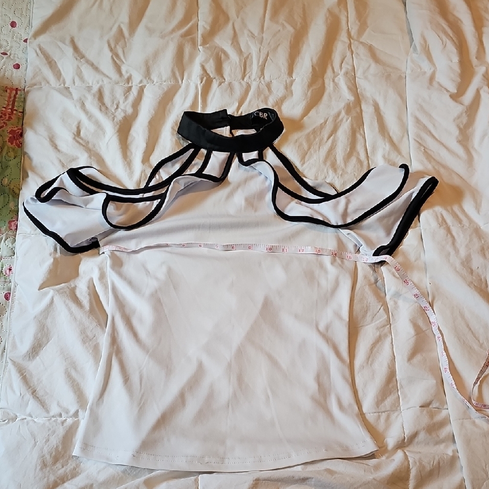 CBR Black and White Sheer Blouse